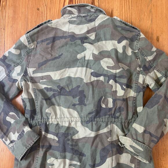 Vintage Havana green camo full zip adjustable waist utility womens jacket SIZE S - Picture 5 of 6